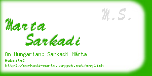 marta sarkadi business card
