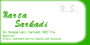 marta sarkadi business card